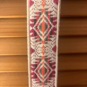 Prana Cream and Pink Patterned belt